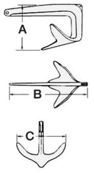 Osculati 01.109.05 - Trefoil Anchor AISI 316 5 kg