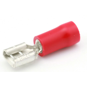 Female Spade Connector Uninsulated - Red, 4.8 x 0.5 mm, 100 pcs.