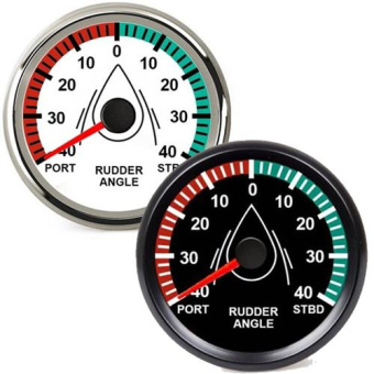 Hollex Rudder Gauge White/Stainless Steel 9-32V Ø85mm