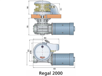 Quick Regal Vertical Windlass 2000W/24V/12mm, Chain Port Side
