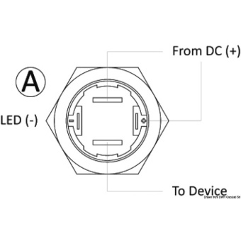 Osculati 14.215.03 - Flat Switch ON-OFF 20 A 12 B Blue LED Stainless Steel AISI