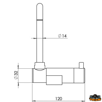 Trem N0138041 - Short Foldable Mixer PVD Black Colour