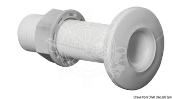Osculati White Plastic Fully Threaded Skin Fitting – 1/2" to 1-1/2" Thread Through-Hull Connector