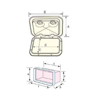 Nuova Rade 196311 - Top Line Storage Hatch With Lock, White, 353x606mm