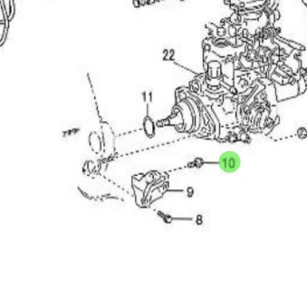 Nanni Diesel 970312297 - Bolt with Washer for High-Pressure Pipe and Injection Pump