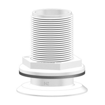 Trudesign 90713 Threaded Flush Through Hull 1''1/2 BSP - White - Packaged