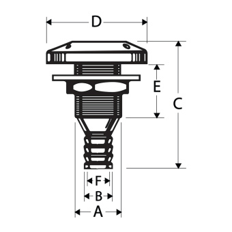 Nuova Rade 43251 - Thru-Hull Threaded Ø55mm With Non-Return Valve, White