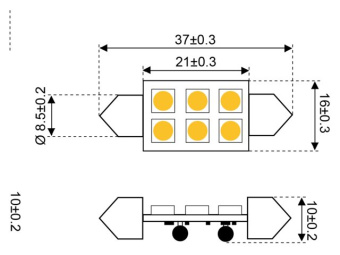 Talamex Super LED 6 Festoon 10-30V 37mm
