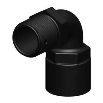 Trudesign 90779 90° FM Elbow - Threaded - 1'' BSP - Black