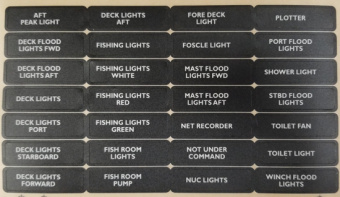 BEP Marine SET-7N - Label Sticker Set For Switch Panel - Set 7