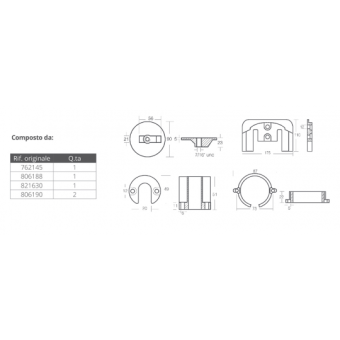Tecnoseal Aluminium Anodes Kit For Mercruiser Bravo I
