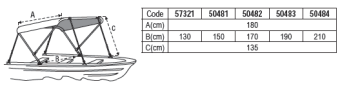 Lalizas 57321 - Aluminium Bimini "Venus" 180x130x135cm White