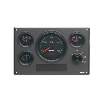 Vetus MP34KBS4 - Engine Panel MP34, 24V, 4 Black Instruments, (0-4000 RPM), Second Generation
