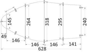 Osculati 46.503.07 - Tarpaulin Universal 518/579 x 230 cm Grey 300D