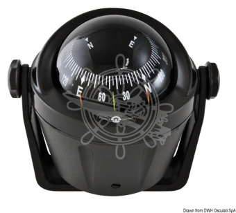 Osculati 25.014.96 - IDRA Compact Compass With Black Front Rose Bracket