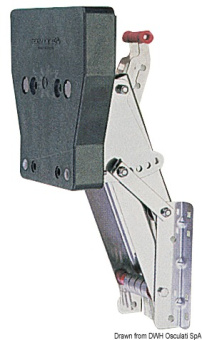 Auxiliary Stainless Steel Outboard Bracket​ MEGA 40 kg 20 HP(2T)/ 8 HP(4T) 265x210x45 mm - Osculati 47.376.28