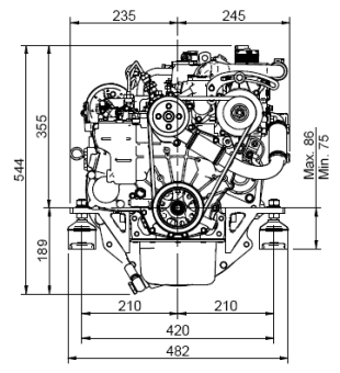 Solé Marine Diesel Engine Mini 29 With Technodrive Gear Box TMC40L, R=2.00:1
