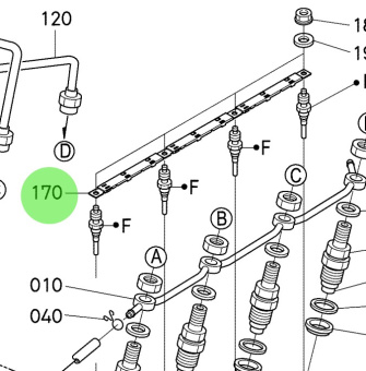 Bukh 1G778-6556-0 - Glow Plug Rail Cord for EPA48 Engines