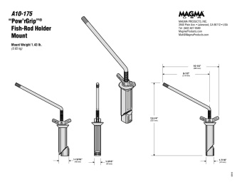 Magma A10-175 Marine Kettle®Pow'r GripFish Rod Holder Mount