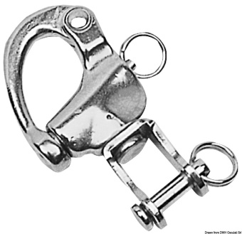 Osculati AISI 316 Stainless Steel Swivel Snap Shackle with Fork for Spinnakers and Halyards