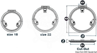 Osculati 19.410.22 - LEWMAR Low Profile Hatch 22