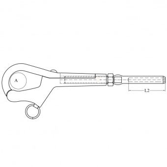 Rigging Screws AISI 316 With Pelican Hook Shackle Ø3 mm M6