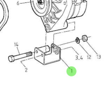 Nanni Diesel 970307448 - Alternator Support Bracket for HE Series Engines