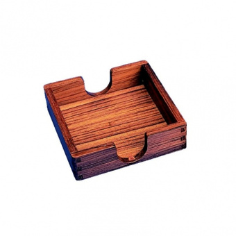 Teak Coaster Holder 12.5x12.5x3.5 cm