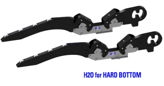 Hurley H2O Davit System 10" Mount Hard Bottom Black W/Foot Plate To Permanently Mount To Swim Platform