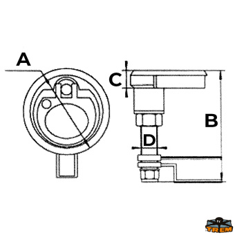 Trem N3012073 - Stall Lift And Door Closure Diam 60 mm With Lock