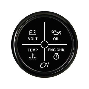 4-LED Alarm Instrument - Black Dial, Black Bezel, 9 - 32V