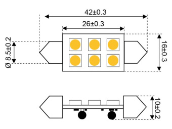 Talamex Super LED 6 Festoon 10-30V 42mm