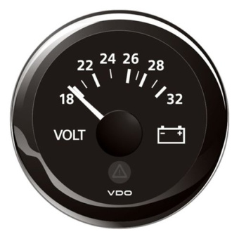 VDO A2C59512458 - Voltmeter 18-32V Black ViewLine 52 mm