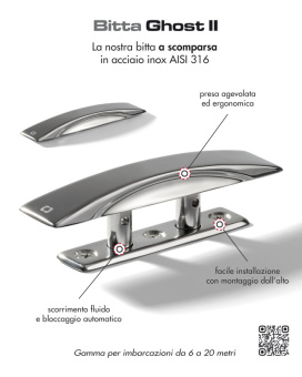 Osculati 40.156.16 - Bitta A Scomparsa GHOST 160mm Nera