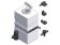 Roca 531147 - Plastic/Stainless steel (AISI304) Through-Hull Fitting for Spray Installation