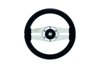 Ultraflex 23477P - Steering Wheel Giannutri B/SS - Black 280mm Stainless Steel Spokes
