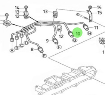 Nanni Diesel 970313621 - Fuel Injection Pipe for N4.115 Engines
