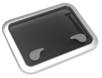 Goiot Aluminum Hatches Model 'Opal 30', Satin, Dims. 511x381mm, Hole Size 457x327mm, Mounting Depth 15mm