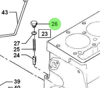 Bukh 000D8619 - Threaded Plug for DV29RME and DV32 Camshaft and Lubrication System