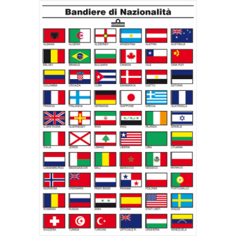 ERREGRAFICA Self-Adhesive National Flags Reference Table, 160×240 mm