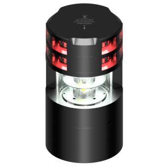 Lopolight 300-138+114G2ST-B-CD - Navigation Light 6NM Masthead Double + 3NM 360° Red Black