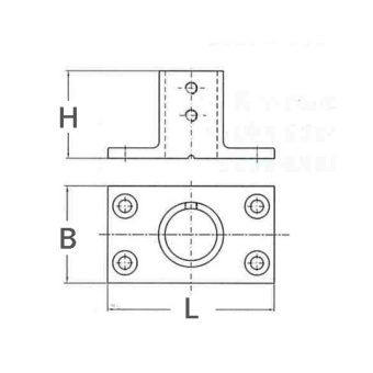 Rectangular Base 90° 22 mm