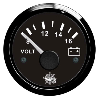 Osculati 27.320.14 - Voltmeter 8/16 V Black/Black