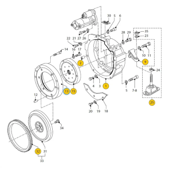 Vetus STM4510 - Flywheel Extension