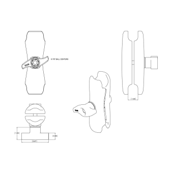 Ram Mount RAM-D-201U - Connecting Arm Medium 213mm