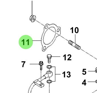 Bukh 28286-2F600 - Turbocharger Outlet Gasket for R210J Engines