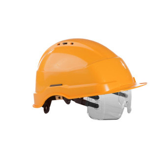 Safety Helmet Yellow + Glasses
