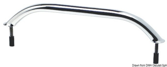 Osculati Oval Handrail with Hidden Stud Mounting, AISI 316 Stainless Steel, 19×25 mm