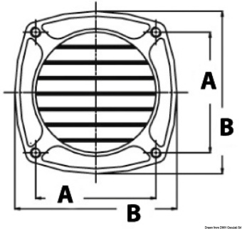 Osculati 53.301.83 - Air Vent AISI316 129x129 mm With Studs