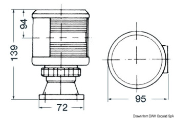 Osculati 11.420.02 - DHR Navigation Light With Wall Bracket Green 25 W